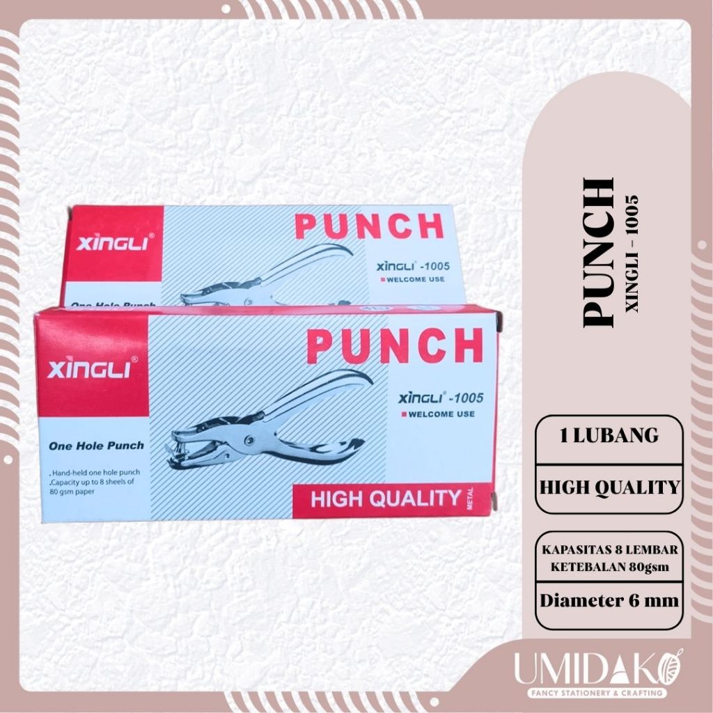 

[UMIDAKO] PUNCH ONE HOLE PEMBOLONG KERTAS 1 LUBANG