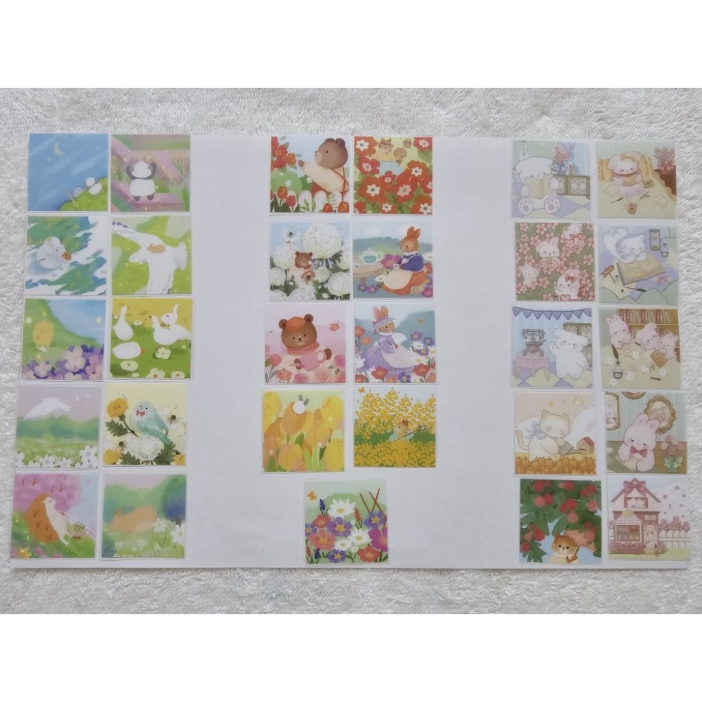 

Cute Animals, Bear Rabbit & Bunny Cat 4x4 Cardlover Deco PET Sticker