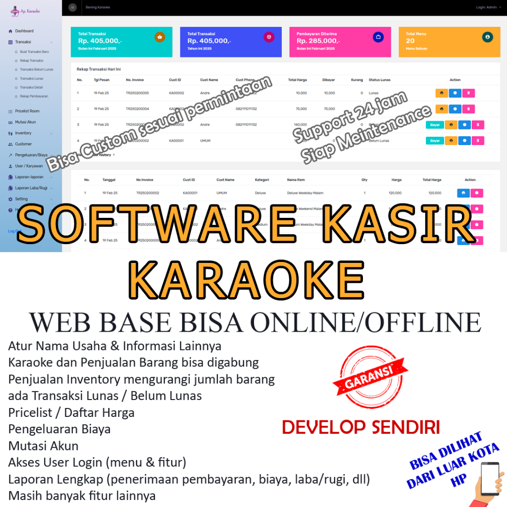 Aplikasi Software Kasir KARAOKE