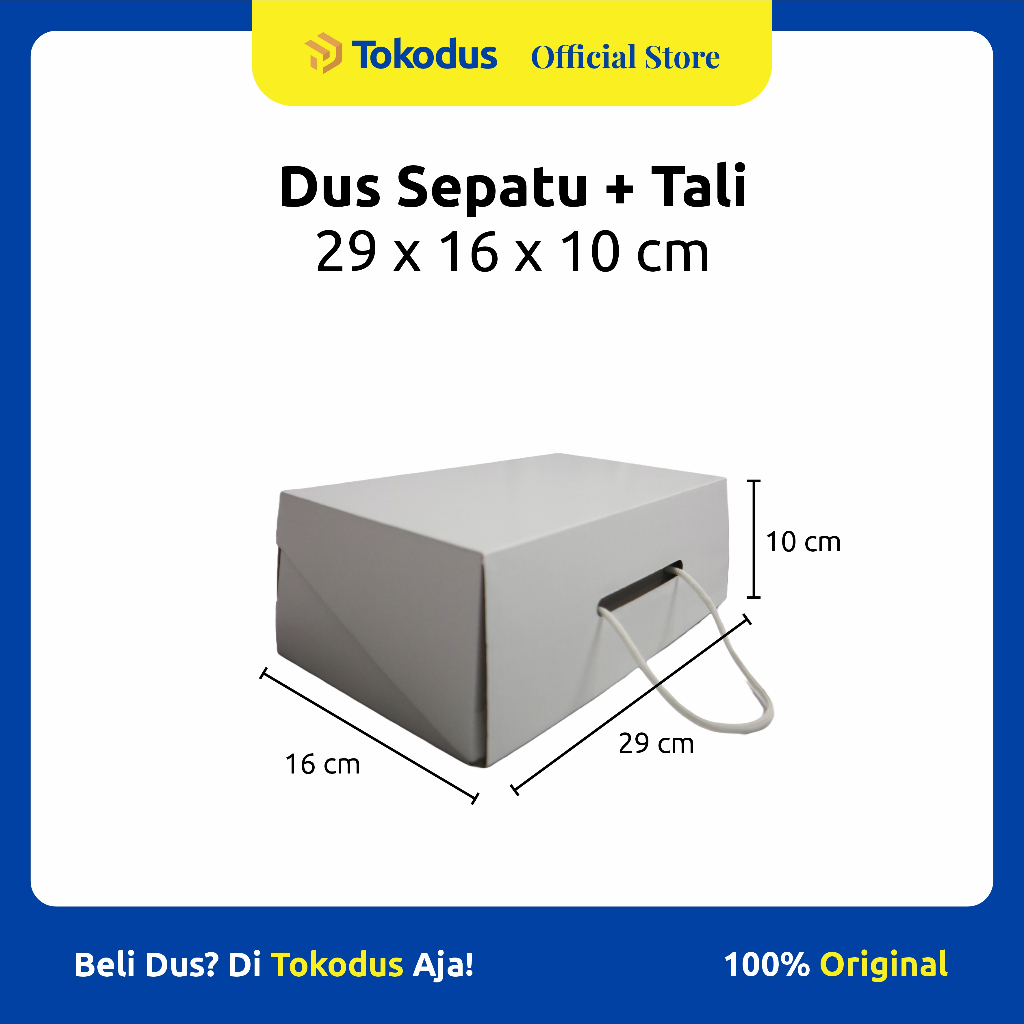 

Dus Sepatu | Kotak Sepatu | Kardus Box Sepatu Putih uk 29 x 16 x 10 cm - Tokodus Katapang