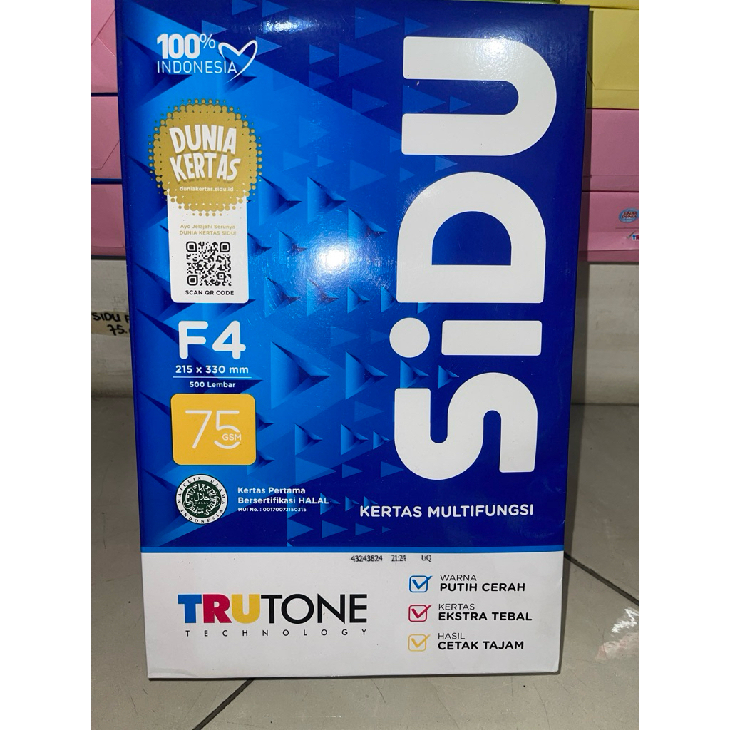 

KERTAS HVS SIDU F4 75 GSM