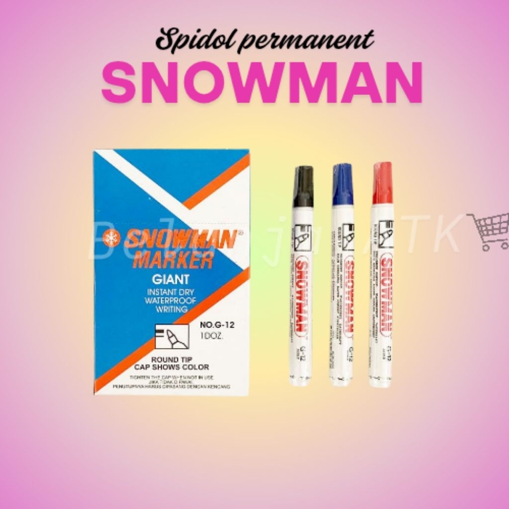 

Spidol Permanent G-12 Snowman hitam / biru / merah