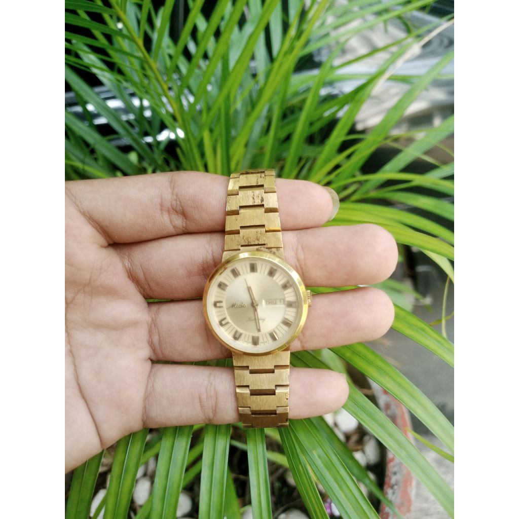 Jam Tangan Pria Mido Commander Vintage Gold - Kondisi Second