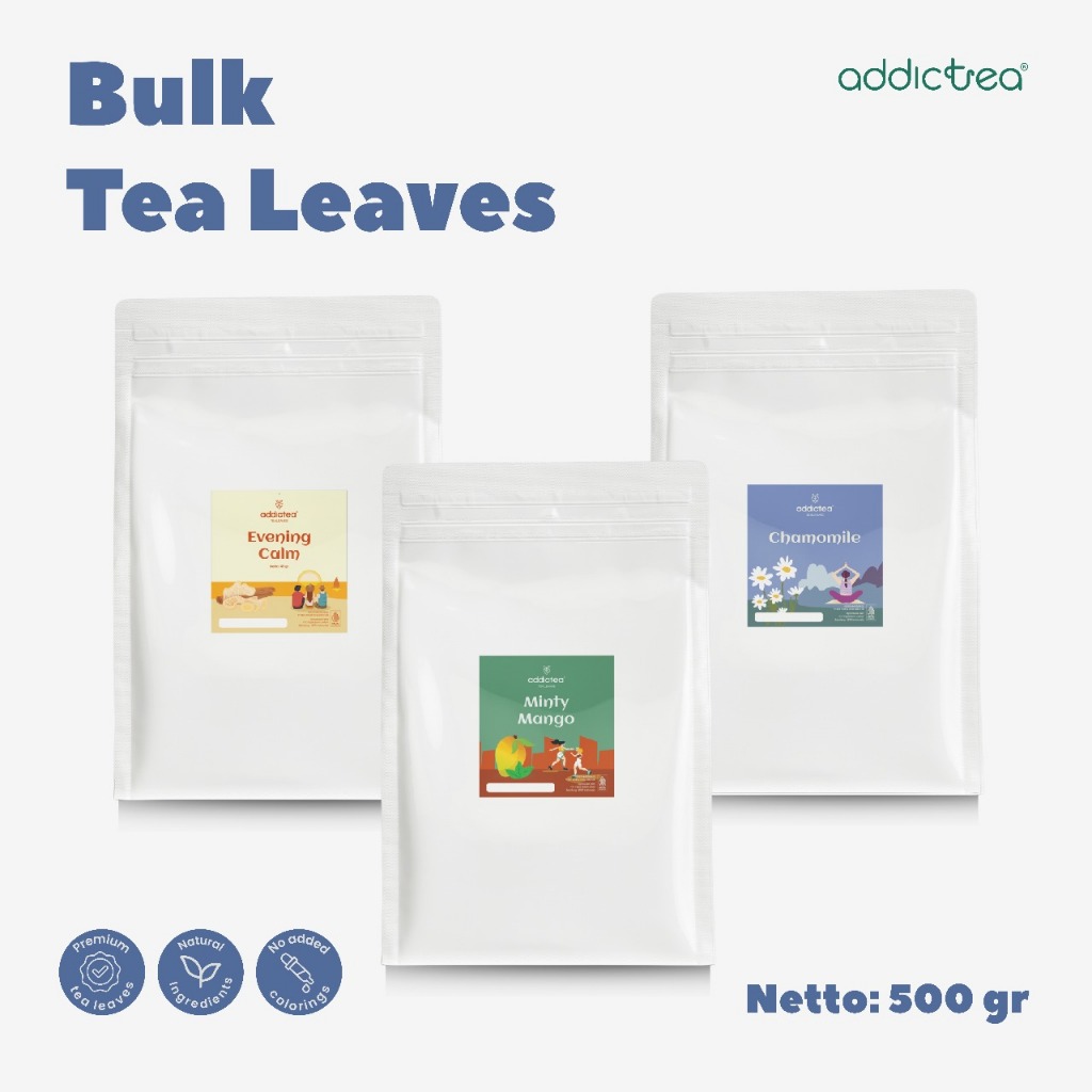 

Addictea | Specialtea Leaves Tea Bland Artisan Tea Kemasan Bulk 500gr Blacktea, Greentea