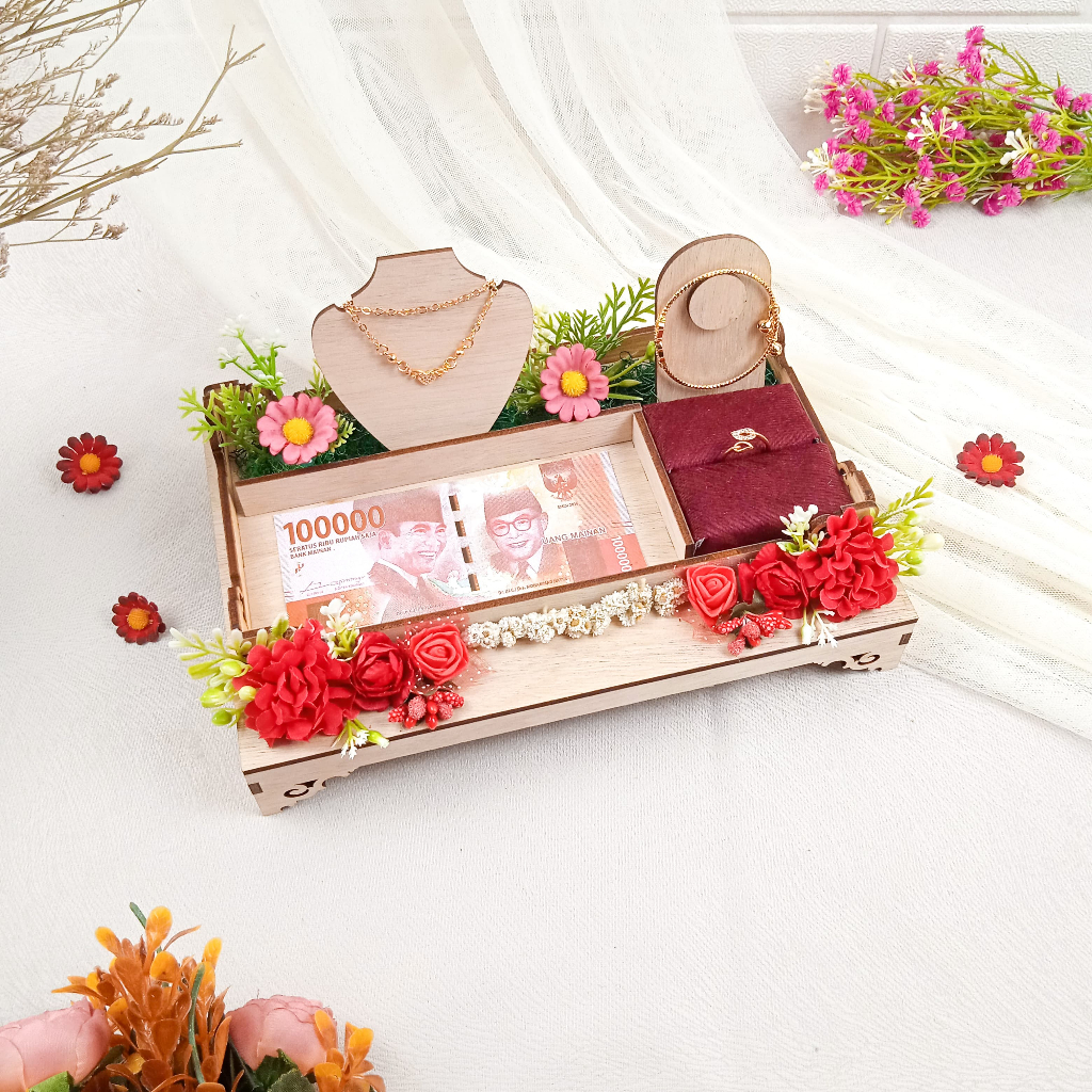 Kotak Perhiasan Uang | Set Perhiasan Uang Mahar Mika TANPA NAMA