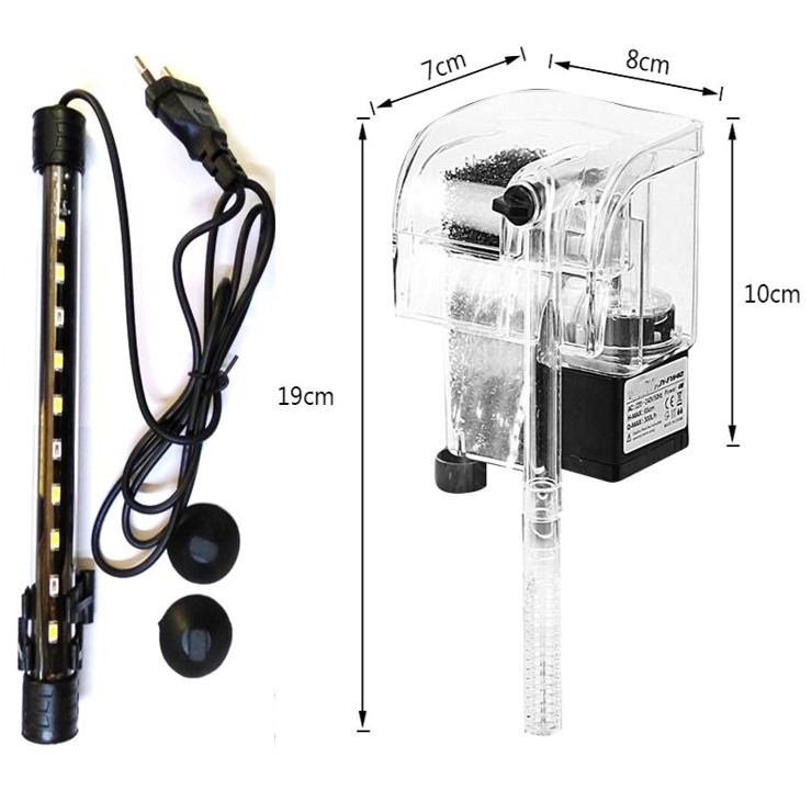 paket filter gantung dan lampu celup 40 cm filter aquarium