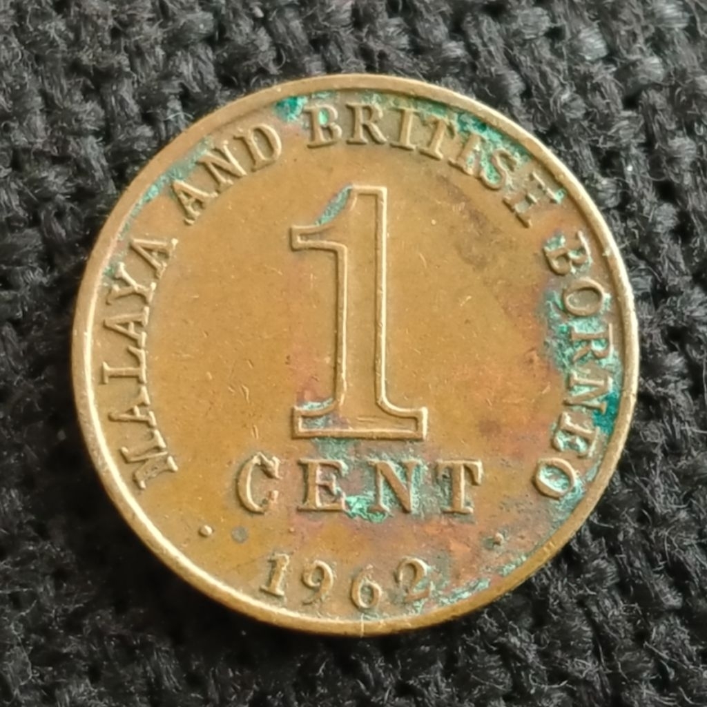 Koin Kuno Keris Malaya and British Borneo 1 Cent 1962