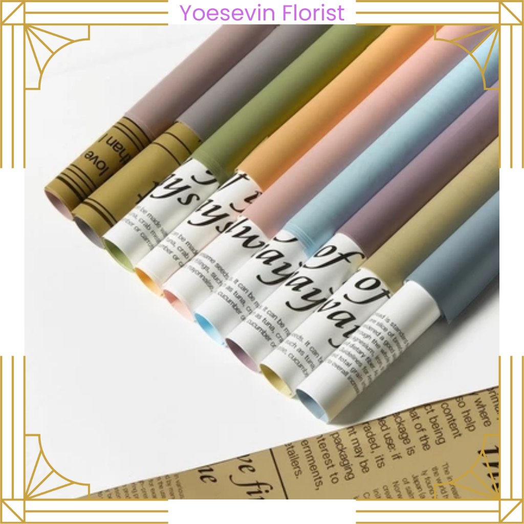 

KB6038 Kertas Buket Bunga Dua Warna Motif Koran News Paper Bi Color Vintage Flower Wrapping / Koran Vintage