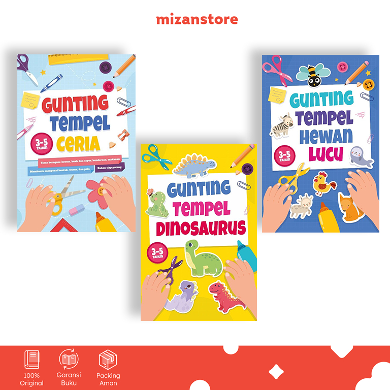 [Mizan] Buku Aktivitas Anak Gunting Tempel Ceria Hewan Lucu Dinosaurus | 3-5 Tahun