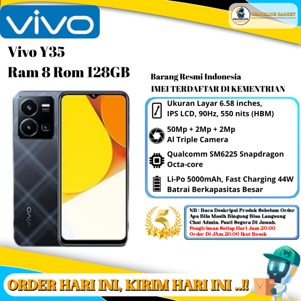 Vivo Y35 Ram 8 Rom 128GB