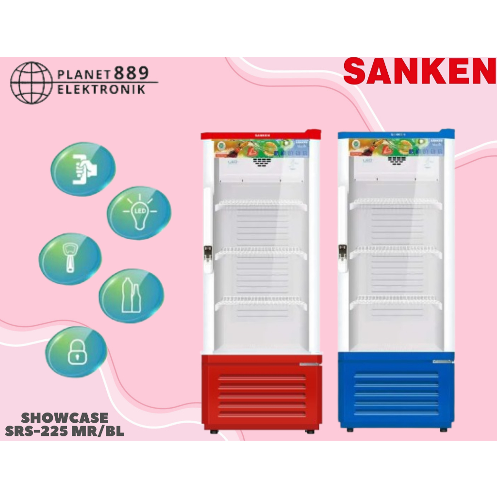 Sanken SRS-225BL Showcase 3 Rak 220 Liter