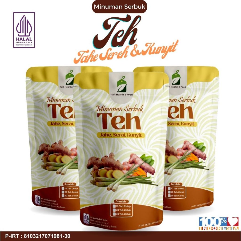 

Minuman Serbuk Teh Jahe Sereh & Kunyit Minuman Tradisional Alami
