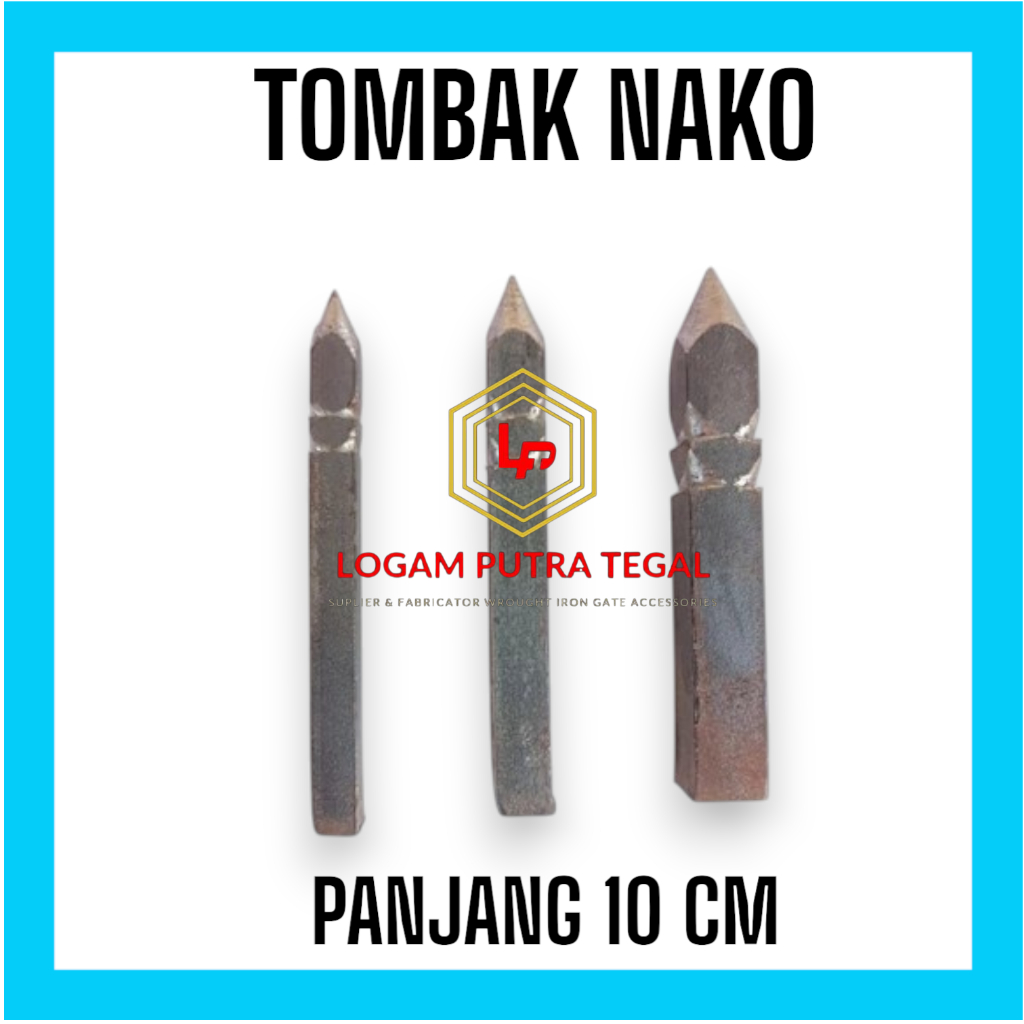 Tombak nako 10, 12, 14 mm panjang 10 cm | aksessoris pagar besi