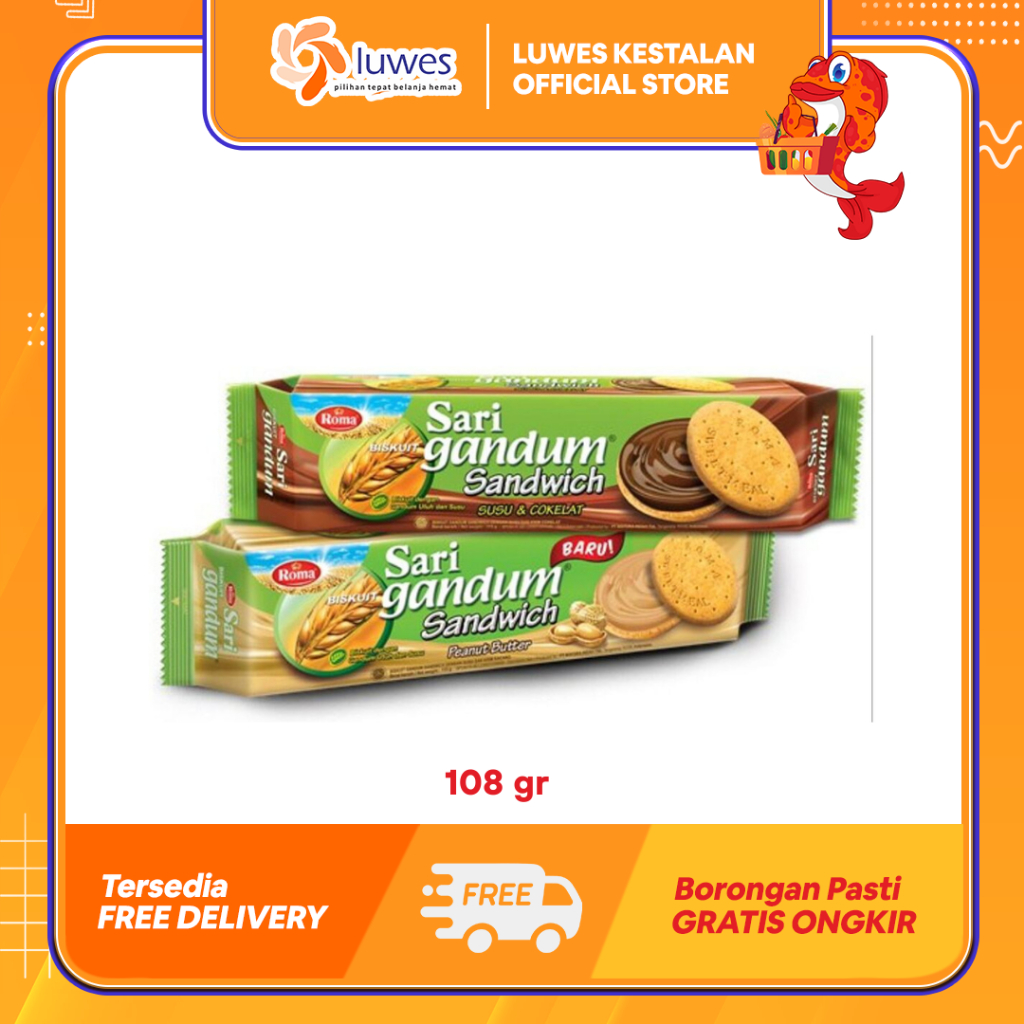 

SANDWICH SARI GANDUM 108gram ( CHOCOLATE & PEANUT)