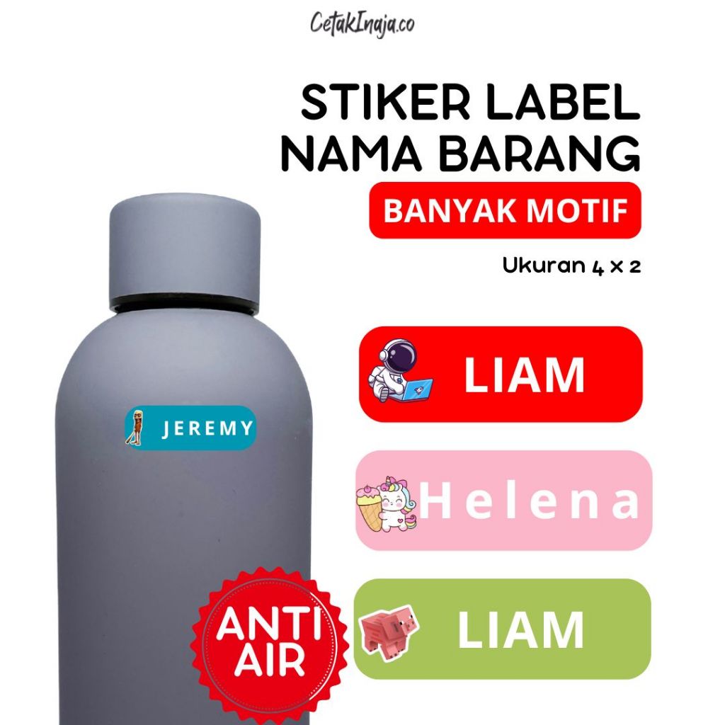 

Stiker Nama Waterproof | Stiker Tahan Air | Stiker Nama Custom I Stiker Nama Barang Label Barang Isi 80+++
