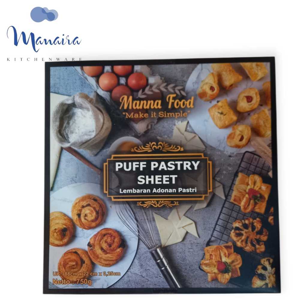 

Puffy Pastry Manna Food Sheet / Adonan Instan Siap Lipat / Puff Pastry 750 gram / Adonan Kue Pastry Zupa Soup Egg Tart Pisang Molen