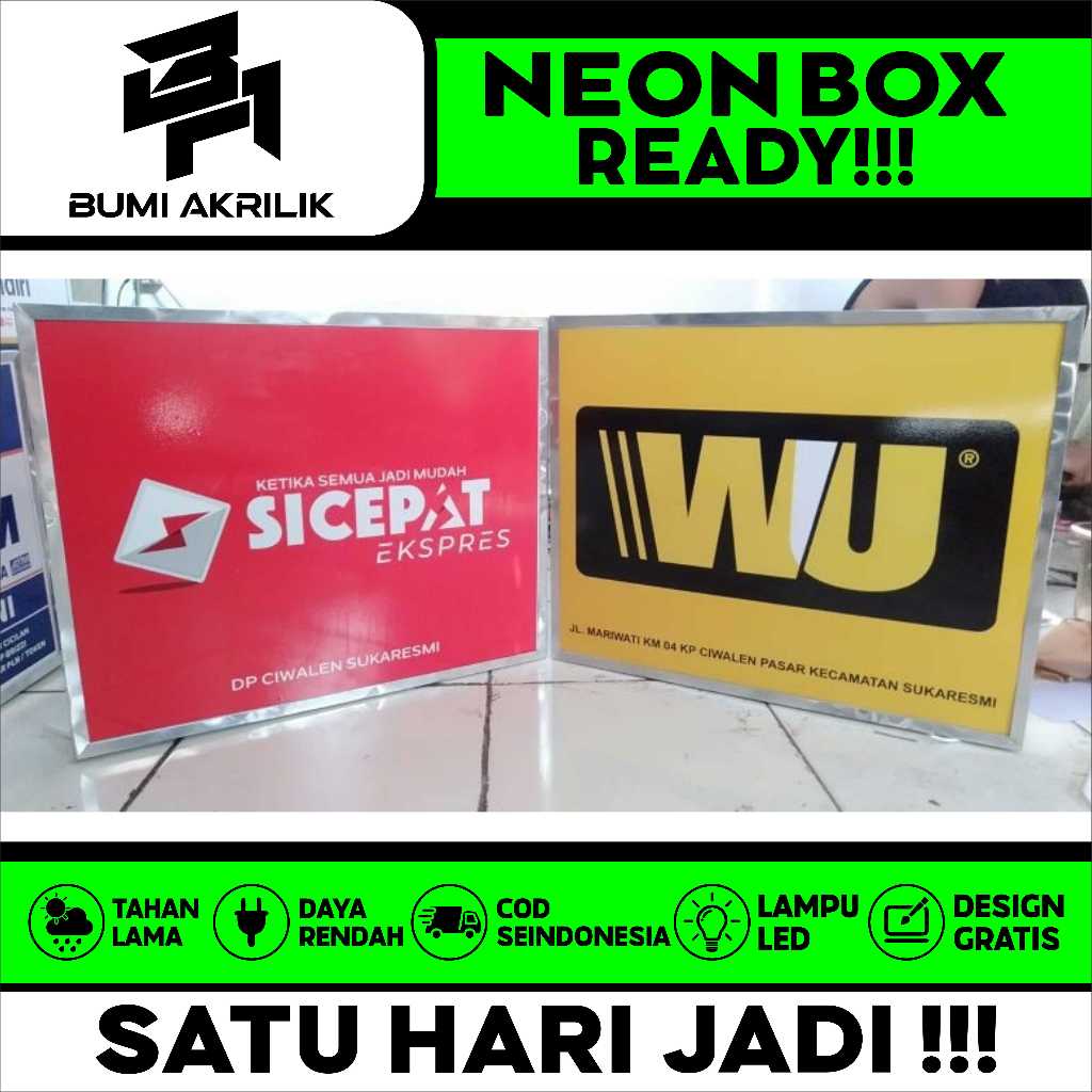 NEON BOX UK 60x40 AKRILIK CUSTOM