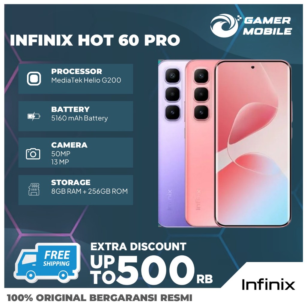 NEW INFINIX HOT 60 PRO AMOLED SCREEN GARANSI RESMI INFINIX INDONESIA