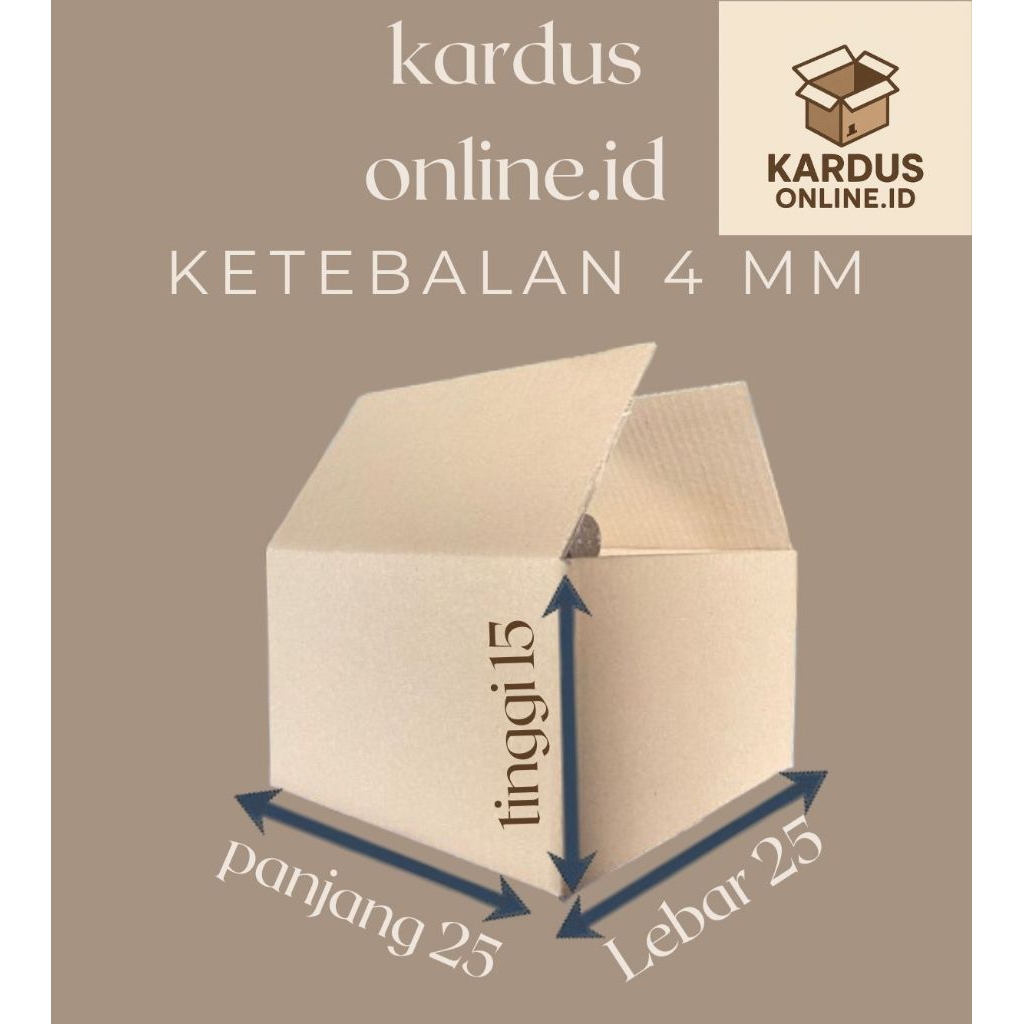 

Kardus packing Uk 25x25x15 3ply (4mm)
