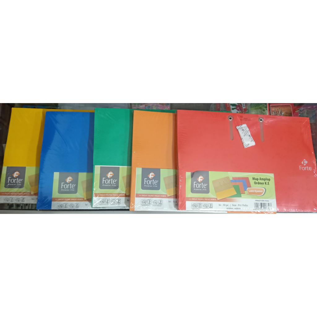 

Forte Map Amplop Ordner CUCI GUDANG ukuran F4/Folio 1 Pack/10Pcs Kertas Premium Tebal Warna Cerah untuk Dokumen Kantor Sekolah