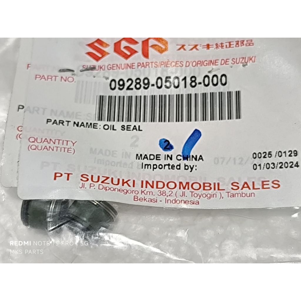 Seal Klep Suzuki Thunder 125 Original SGP 09289-05018-000