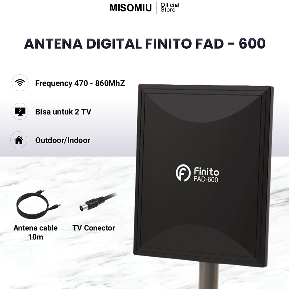 Antena TV Digital Finito FAD-600/Z Indoor & Outdoor Support STB