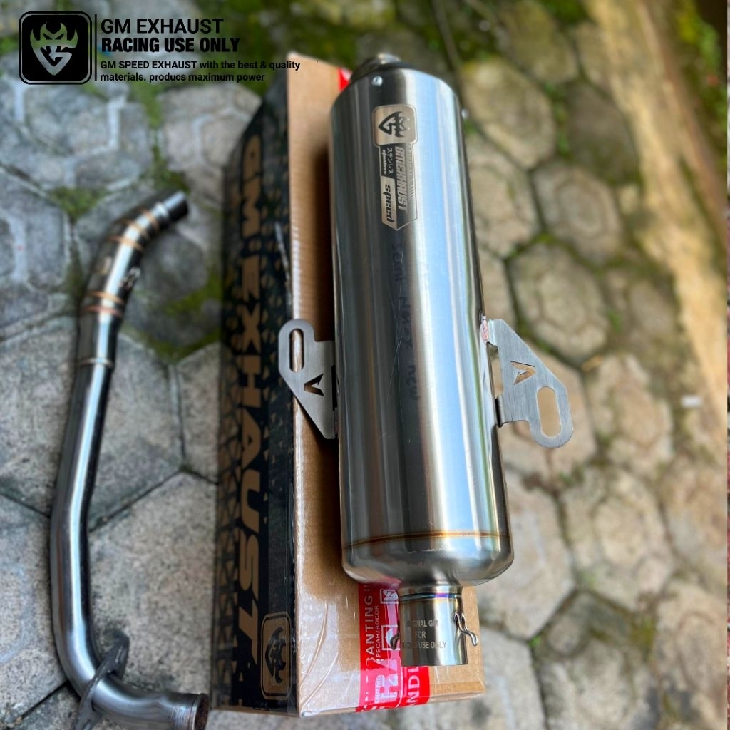 Knalpot Standar Racing inlet 38mm out 38mm Bas Adem Original GM All matic inlet 38mm Stainless steel