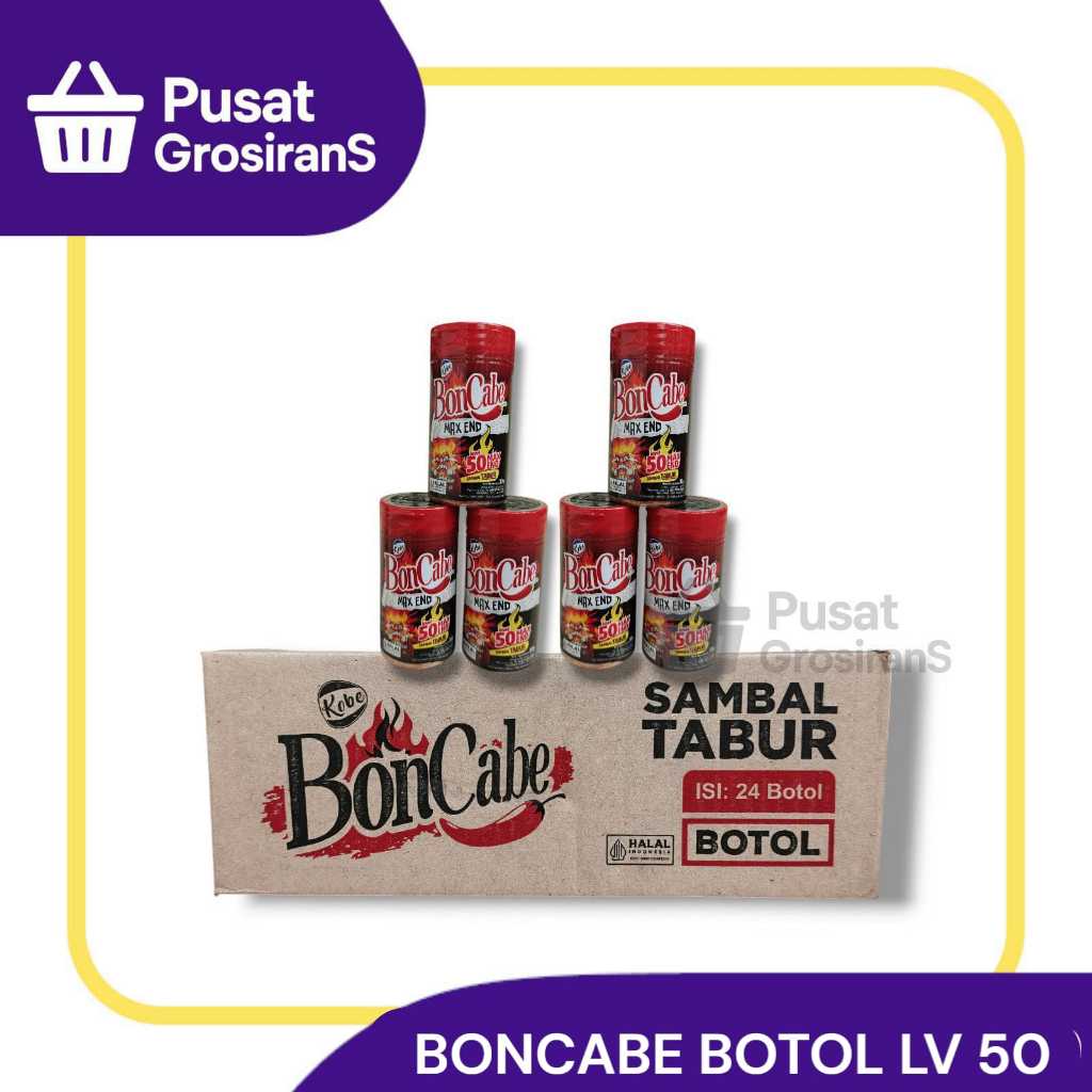 

Kobe Boncabe Botol Sambal Tabur Level 50 30gr 1 DUS isi 24pcs