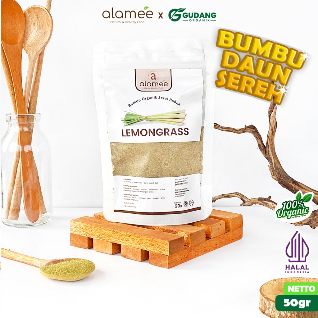 

alamee bumbu organik sereh 50 gram dari petani lokal dengan aroma segar dan rempah alami herbal