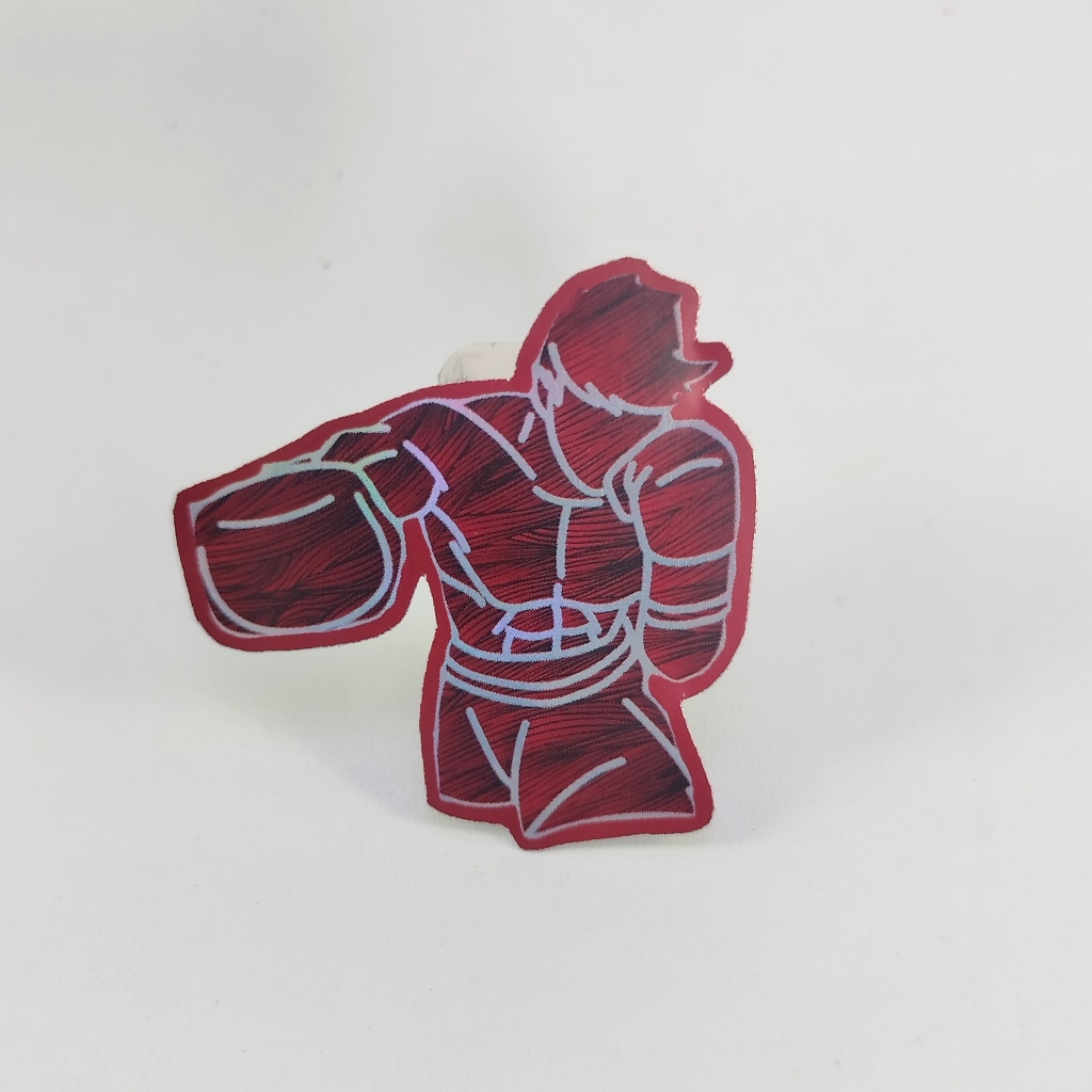 

Sticker hologram Ilustrasi Boxing Cross or Strike Red lined Untuk hp laptop motor helm dll