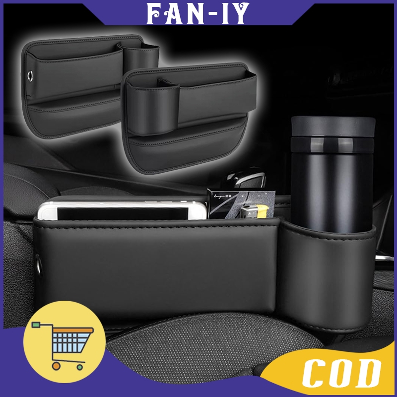 2Pcs Tas Penyimpanan Celah Jok Mobil Multifungsi Tempat Gelas Rak Penyimpanan Dompet Ponsel