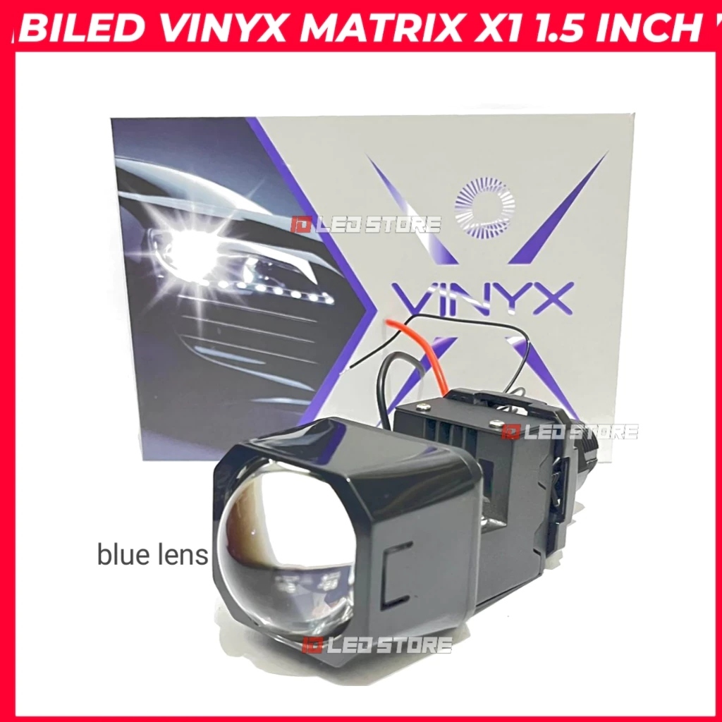 LAMPU LED PROJECTOR BILED MATRIX VINYX X1 45 WATT 1.5 INCH BLUE LENS BILED 1,5 INCH ORIGINAL VINYX