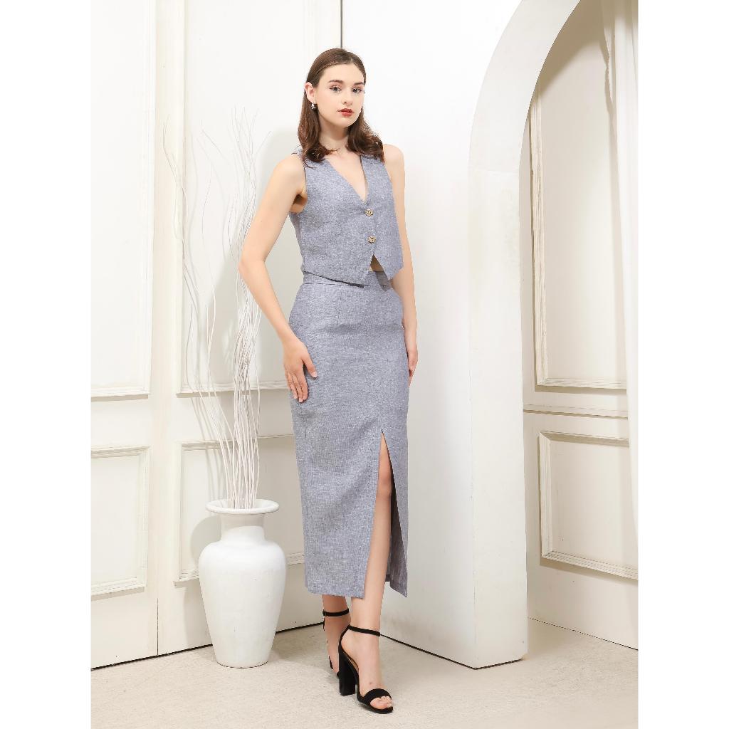 Arianna Vest ( Hanya Atasan Vest ) by Anna Hung Style rompi wanita vest denim vest wanita  vest crop