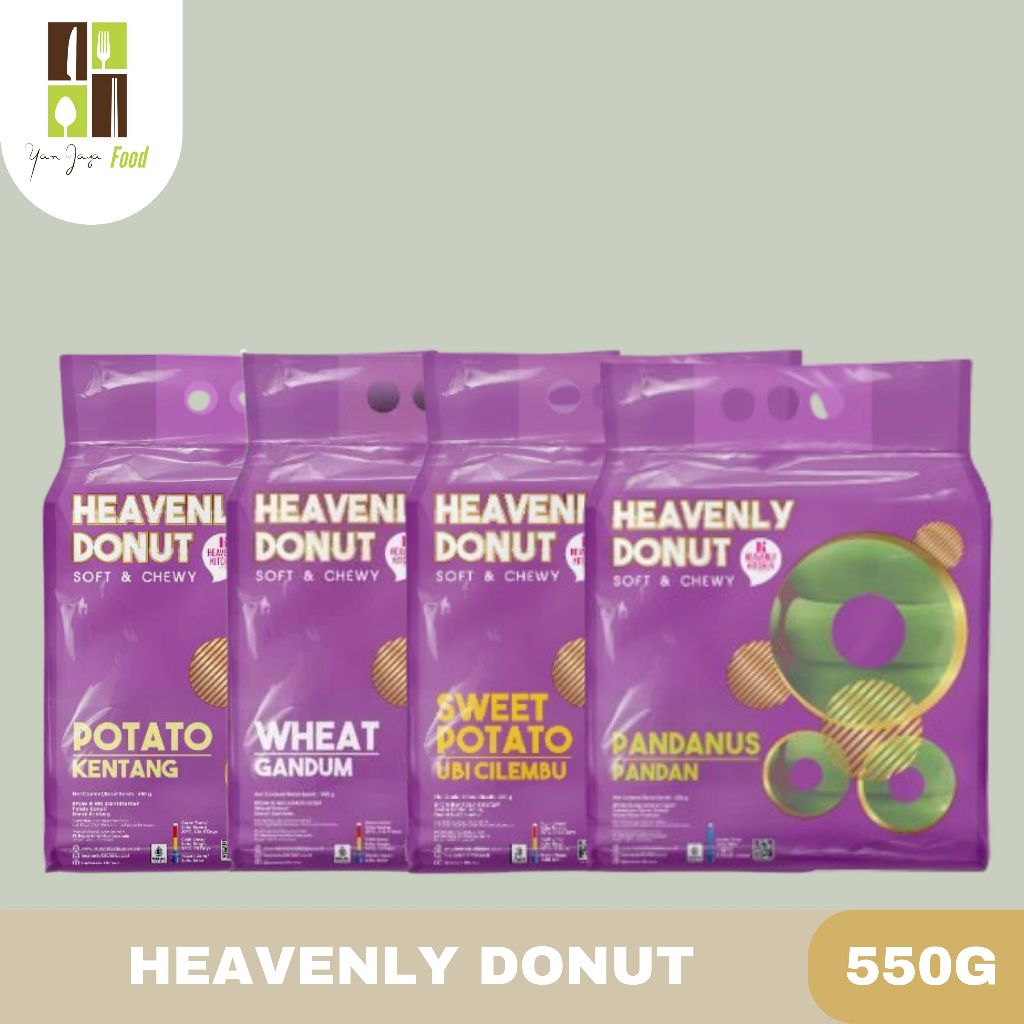 

Heavenly Donut / Donat Rasa Kentang / Ubi Cilembu / Gandum / Pandan 550g