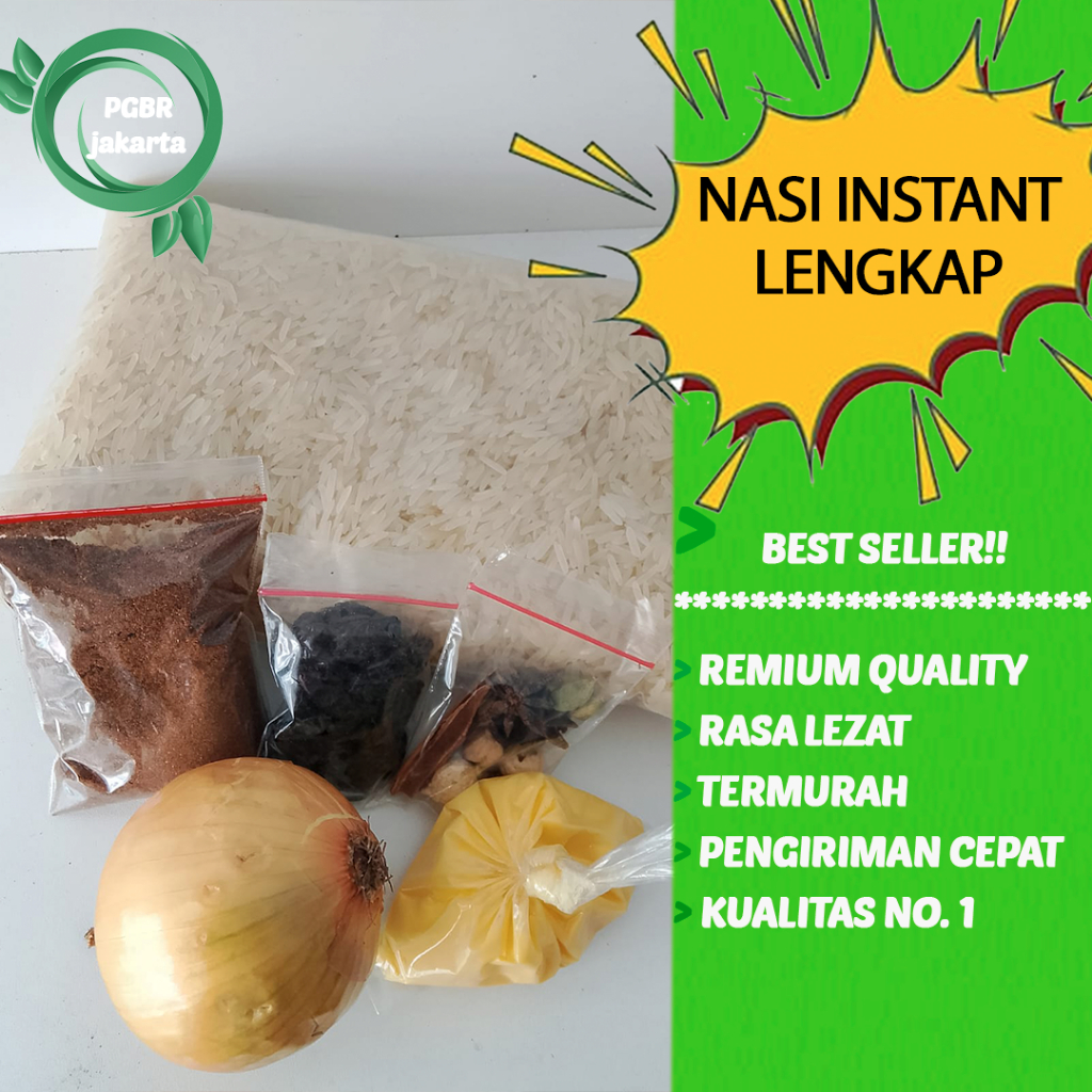 

paket kebuli 500gr lengkap + BOMBAY organic instan premium beras basmati masakan arab india grosir / Pusat kebuli Bogor