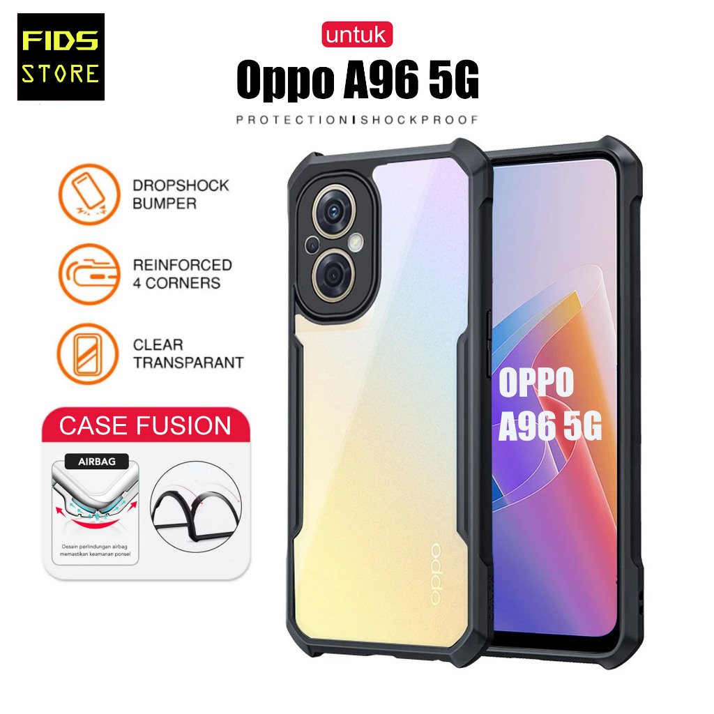 Case Oppo A96 5G Case Fusion Shockproof Premium Protek camera Casing - FIDS STORE