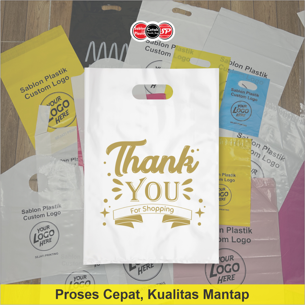 

(Isi 50Pcs Size 25 x 35) Kantong Plastik Motif Thank You | Kantong Plastik Baju Plastik Ulang Tahun