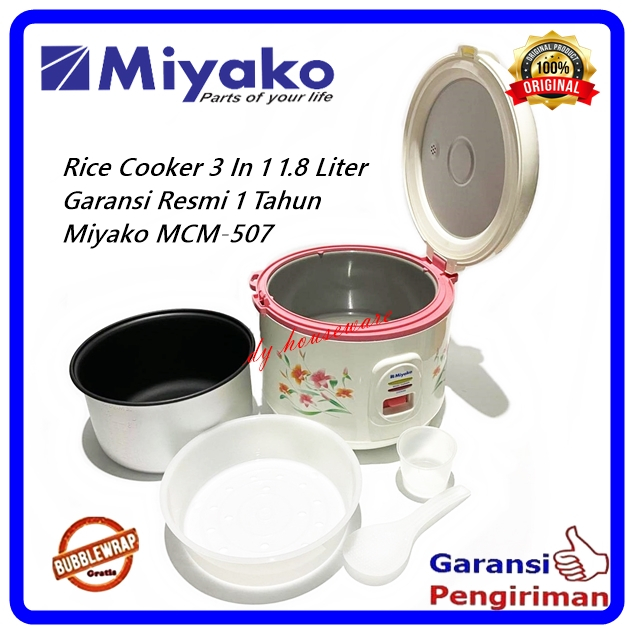 Rice Cooker Magic Com Miyako 1.8 Liter  Penanak Nasi Listrik Pemanas Nasi Pengukus Garansi 1 Tahun M