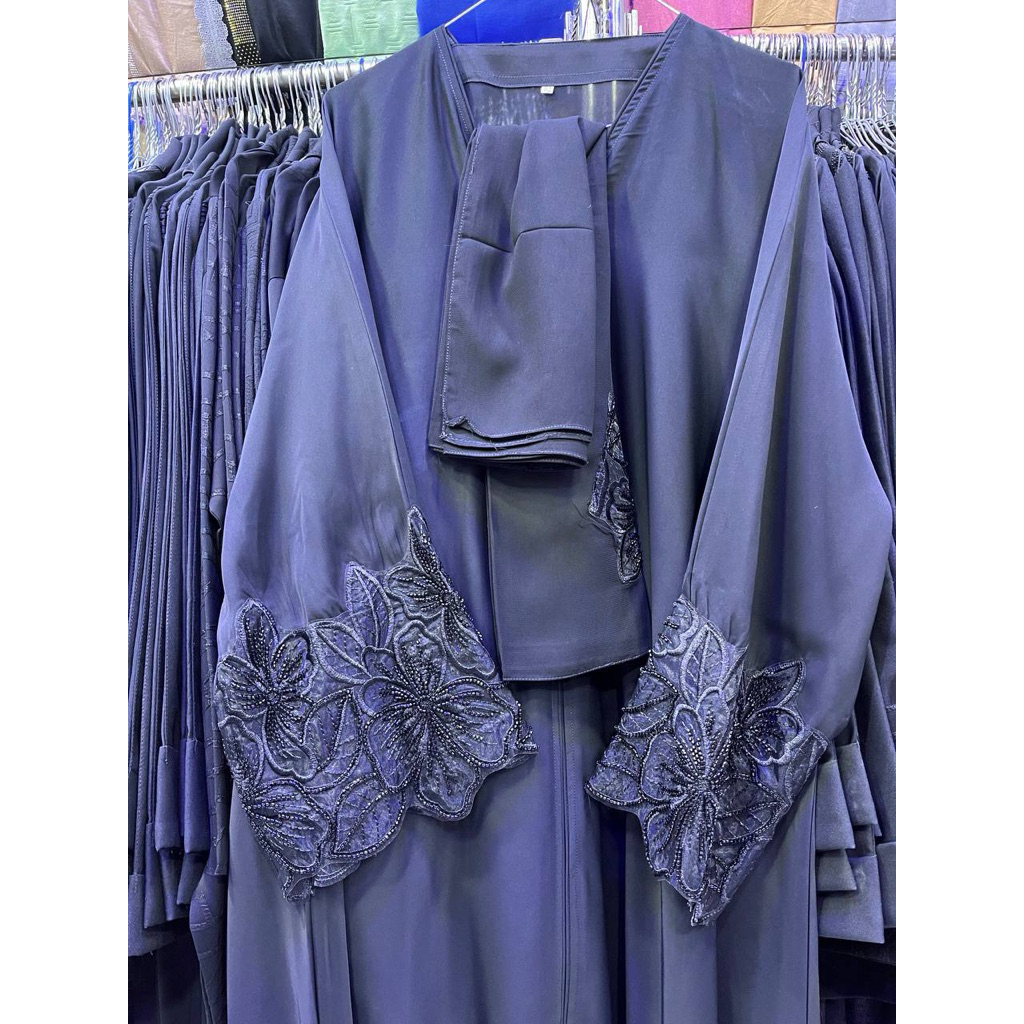 ABAYA SAUDI TANGAN BUNGA ABAYA ORI SAUDI