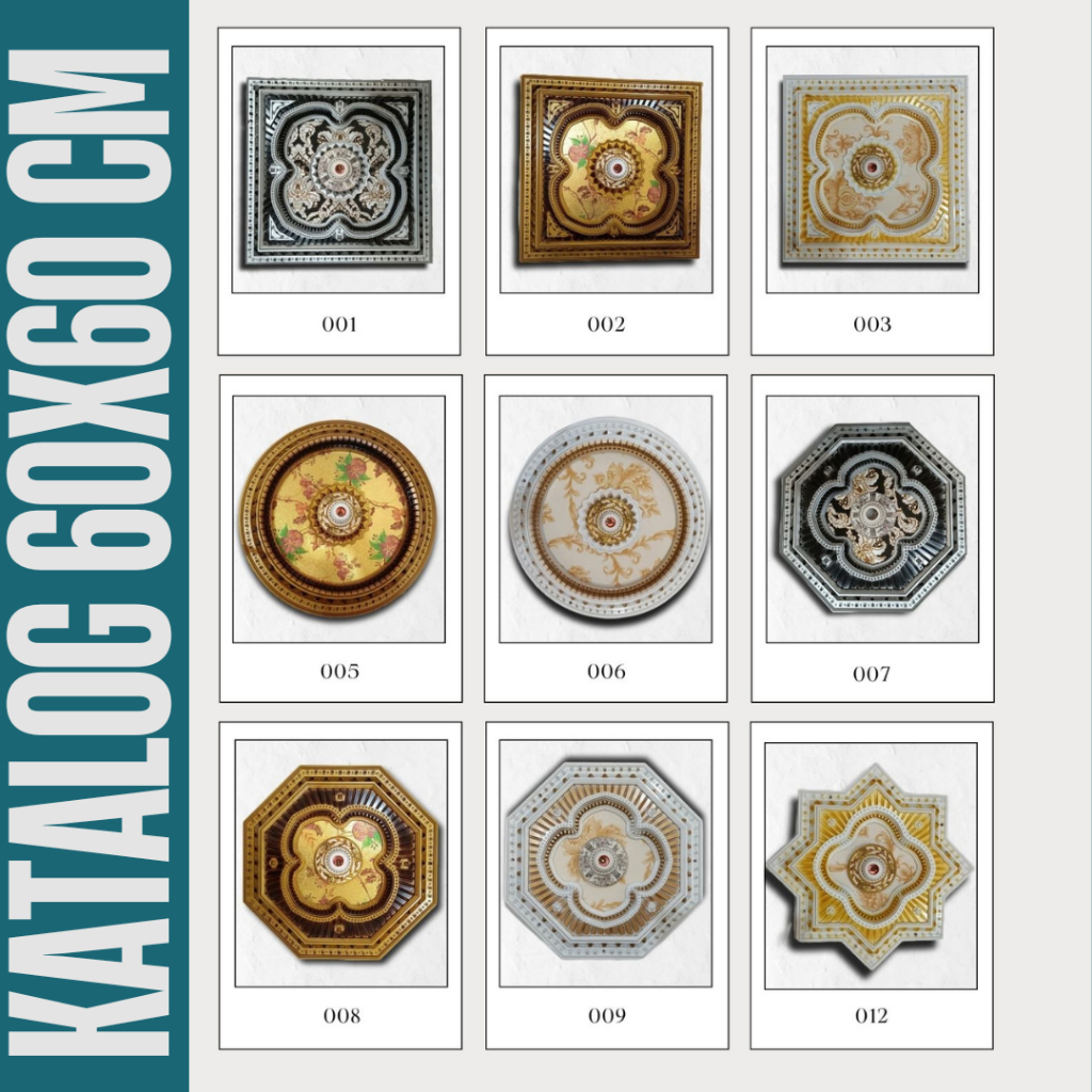 ORNAMEN LAMPU PVC 60 X 60 CM, DEKORASI LAMPU PLAFON, HIASAN LAMPU, FITING HIAS LAMPU , FITING PLAFON