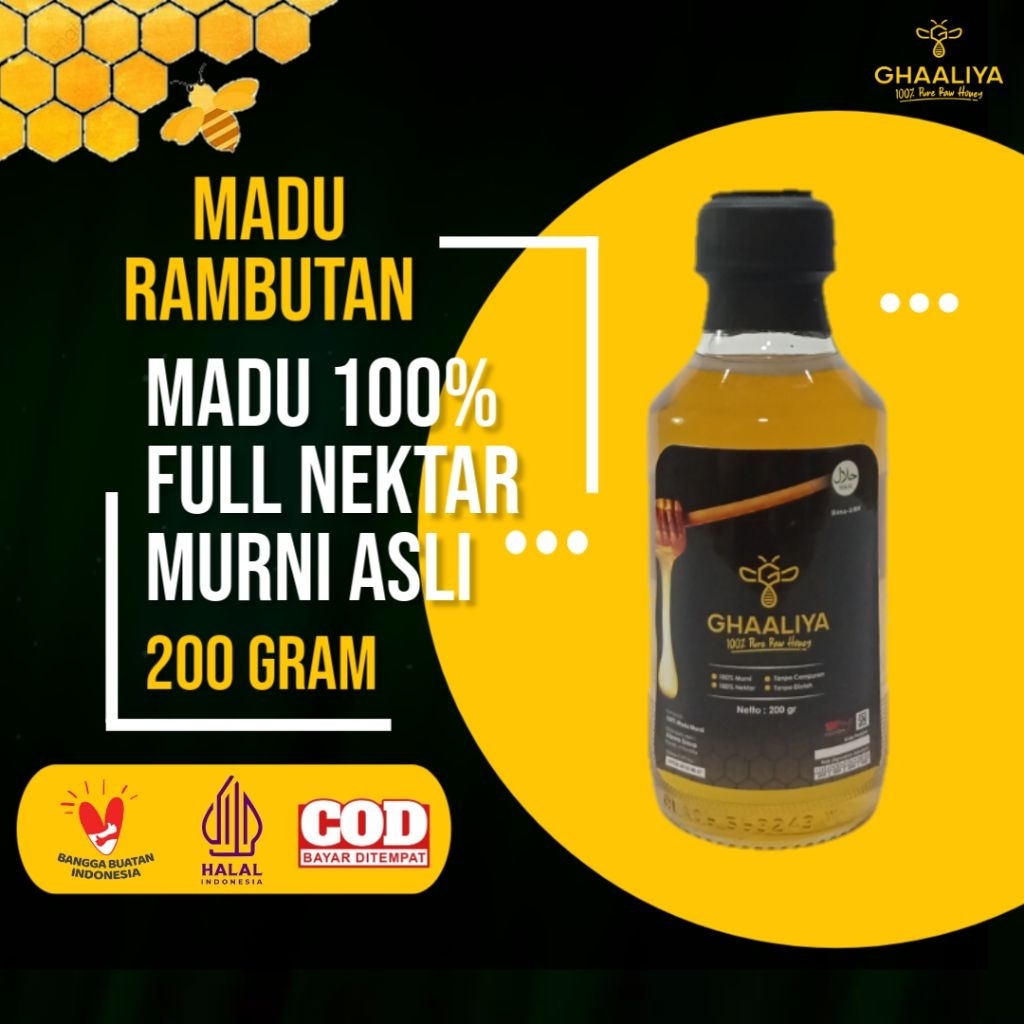 

Ghaaliya Madu Asli Murni 100% Nektar Rambutan 200gram