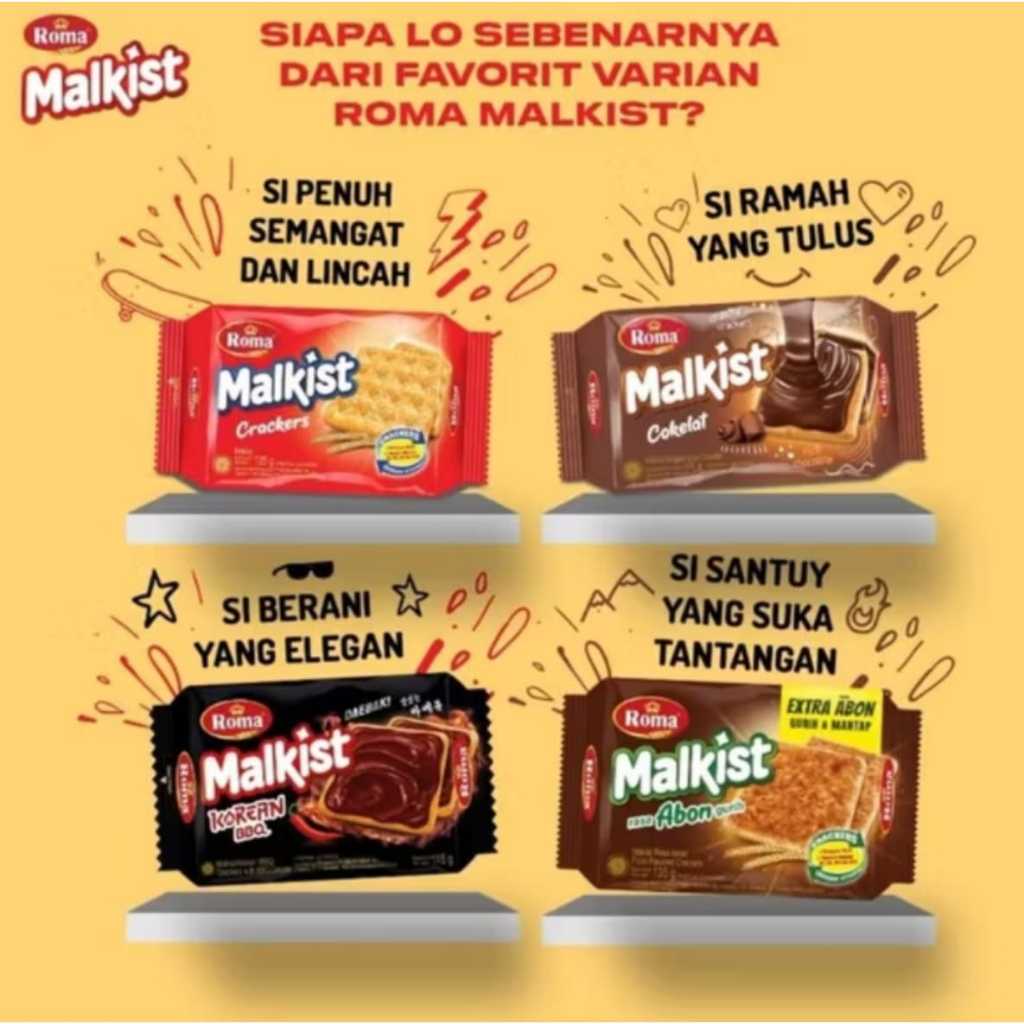 

ROMA MALKIST CRACKERS FAMILY PACK Malkis Renyah Gurih Isi Banyak Hemat Cemilan Harian Sobat Yang Wajib Ada Ketika Ngopi - Beli Banyak = Makin Murah!!!