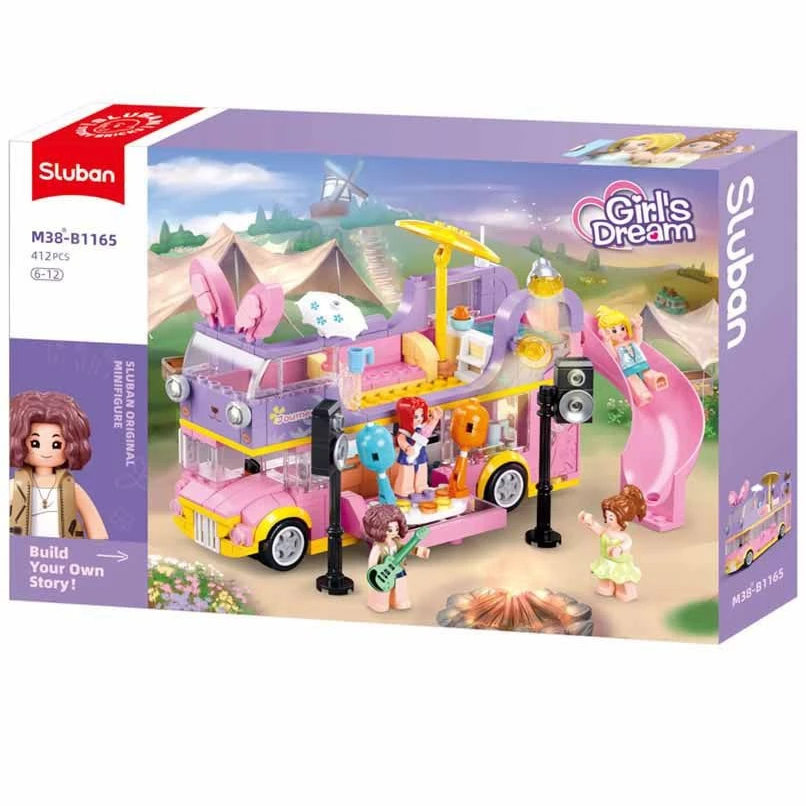 Sluban Set 412 Pcs Girls Dream Music Rv M38-B1165 - Pink/Ungu Kids Toy Toys Block Bricks Set Mainan 