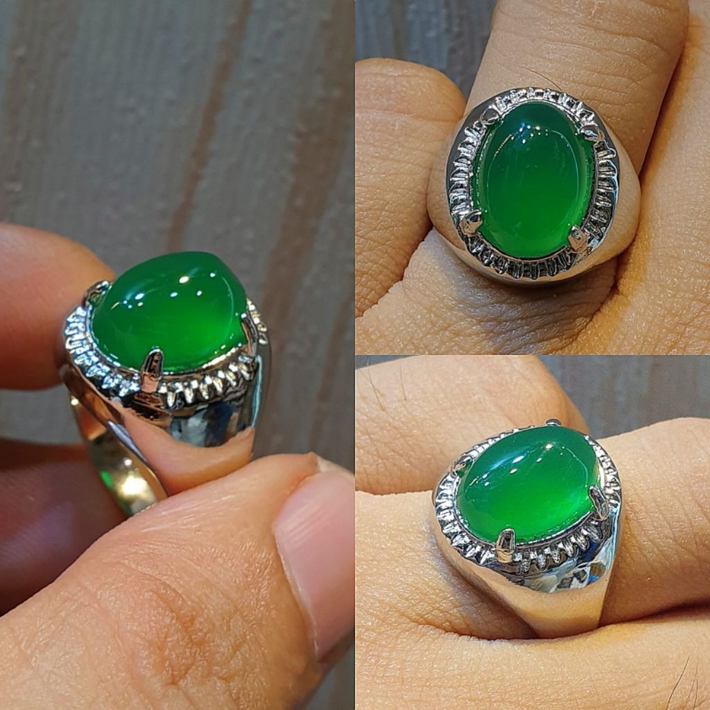 BATU CINCIN AKIK IJO GARUT CHALSEDONY BERGIWANG