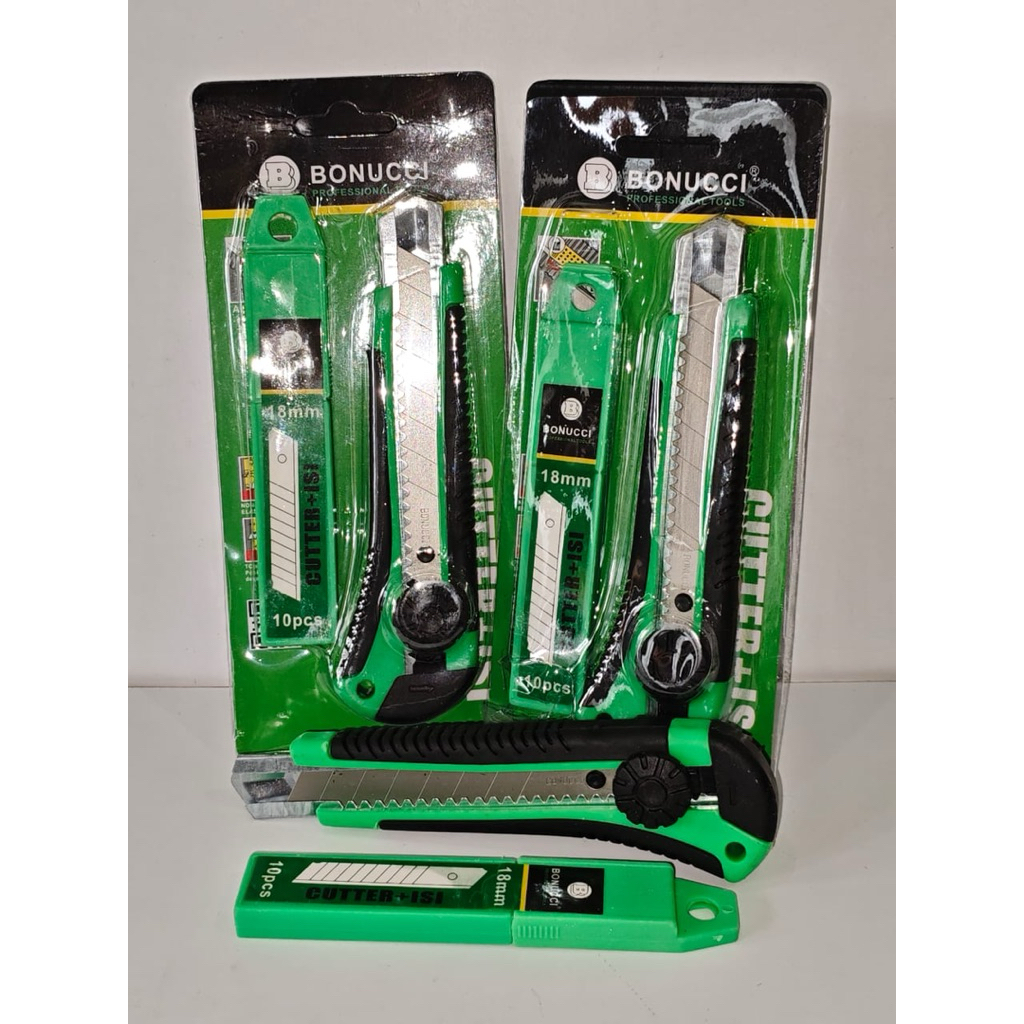 

Pisau Cutter BONUCCI Besar 18mm + Refil