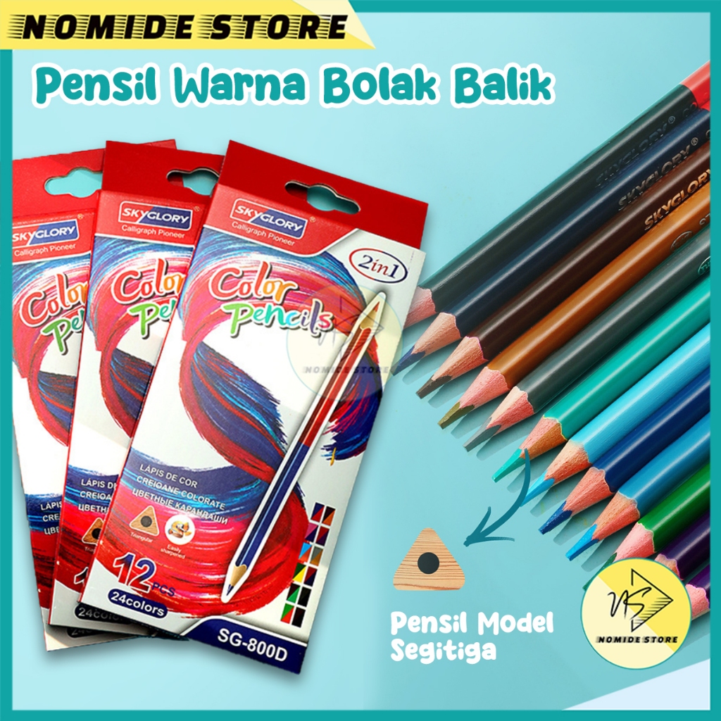 

Pensil Warna Kayu 2 Sisi 12 Warna Bolak Balik 2in1 Alat Tulis Perlengkapan Mewarnai Menggambar