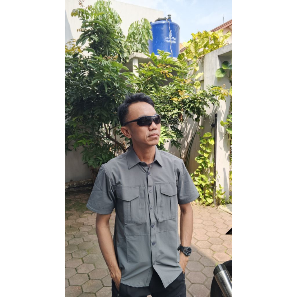 BAJU KEMEJA ABU-ABU TACTICAL PRIA PASPAMPRES