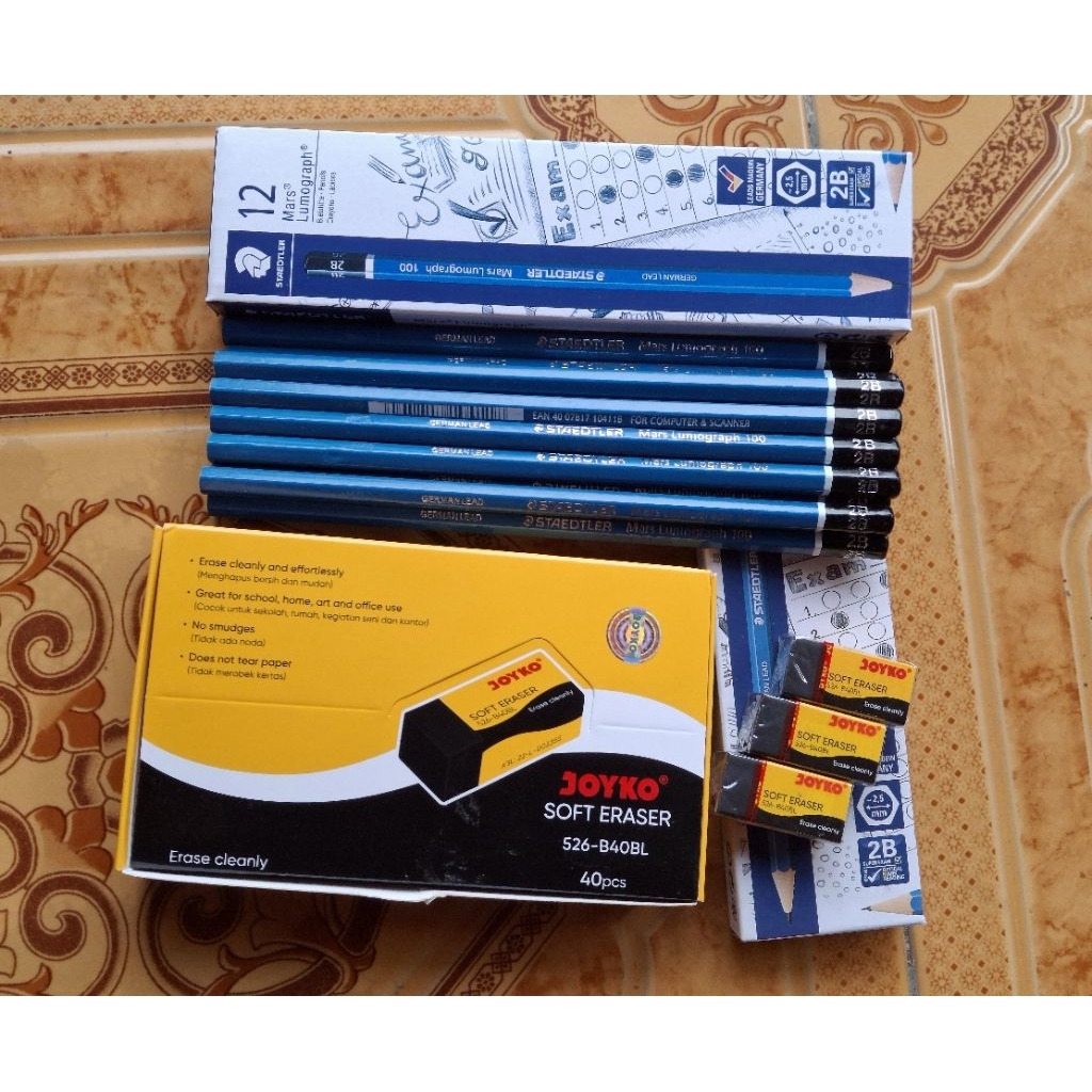 

PAKET HEMAT 1 PENSIL STAEDLER 2B BONUS 3 PENGHAPUS JOYKO