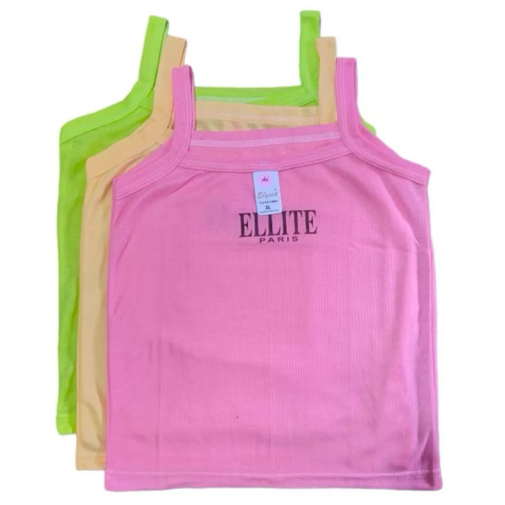 SINGLET ANAK REMAJA ELLITE - (3 & 6 PCS) SINGLET WARNA/PUTIH ANAK REMAJA ELLITE