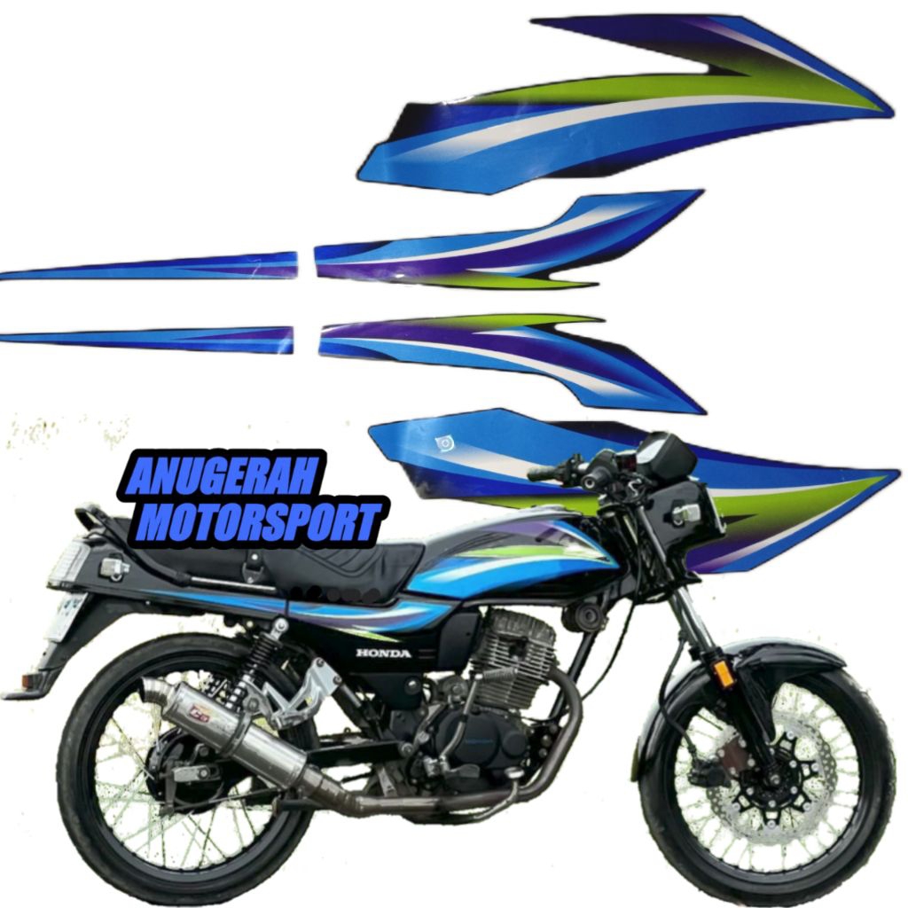 striping sticker lis gl max 2004 hitam grafis hijau biru